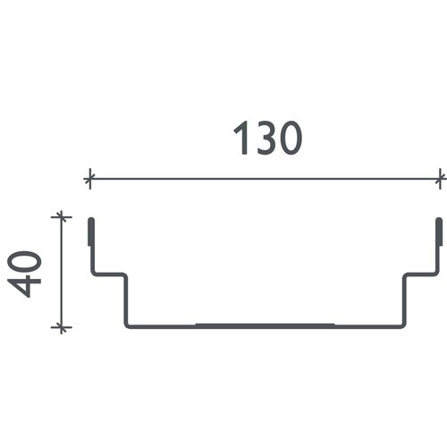 BG-Graspointner Stainless steel roof and facade gutter Flex FA RB130. L=1m. Wxh=130x40mm