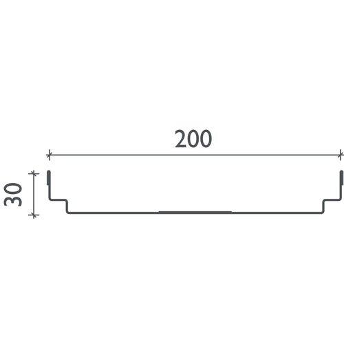 BG-Graspointner Dach- und Fassadenrinne aus Edelstahl Flex FA RB200. L=1m. BxH=200x30mm