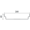 BG-Graspointner Stainless steel roof and facade gutter Flex FA RB200. L=1m. Wxh=200x40mm