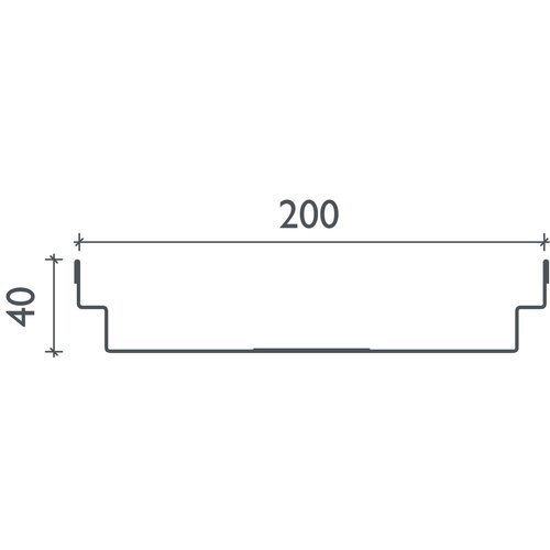 BG-Graspointner RVS dak- en gevelgoot Flex FA RB200. L=1m. Bxh=200x40mm