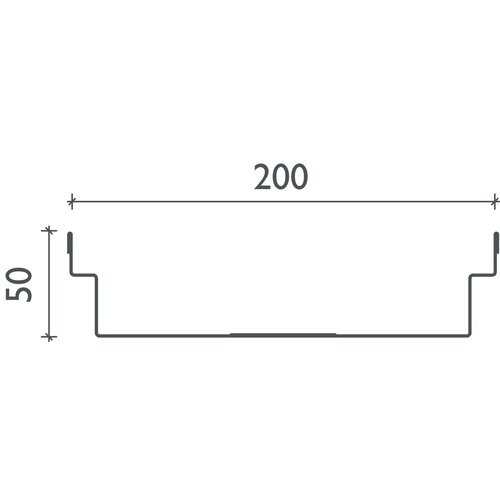 BG-Graspointner RVS dak- en gevelgoot Flex FA RB200. L=1m. Bxh=200x50mm