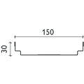 BG-Graspointner Stainless steel roof and facade gutter Flex FA RB150. L=2m. Wxh=150x30mm