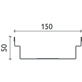 BG-Graspointner Stainless steel roof and facade gutter Flex FA RB150. L=1m. Wxh=150x50mm