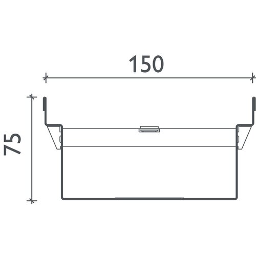 BG-Graspointner Stainless steel roof and facade gutter Flex FA RB150. L=2m. Wxh=150x75mm