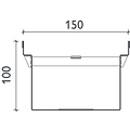 BG-Graspointner RVS dak- en gevelgoot Flex FA RB150. L=1m. Bxh=150x100mm