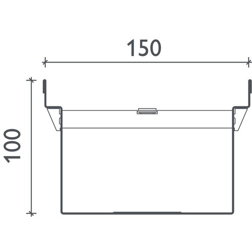 BG-Graspointner Stainless steel roof and facade gutter Flex FA RB150. L=1m. Wxh=150x100mm