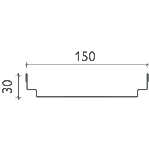 BG-Graspointner RVS dak- en gevelgoot Flex FA RB150. L=1m. Bxh=150x30mm