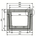 Delta Concrete cable tray Delta-T 3025. Class A, 15KN. Inset lid. L=1m