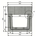 Delta Concrete cable tray Delta-T 3025. Class D, 400KN. Reclining lid. L=2m