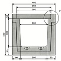 Delta Concrete cable tray Delta-T 3030. Class A, 15KN. Recessed lid. L=1m