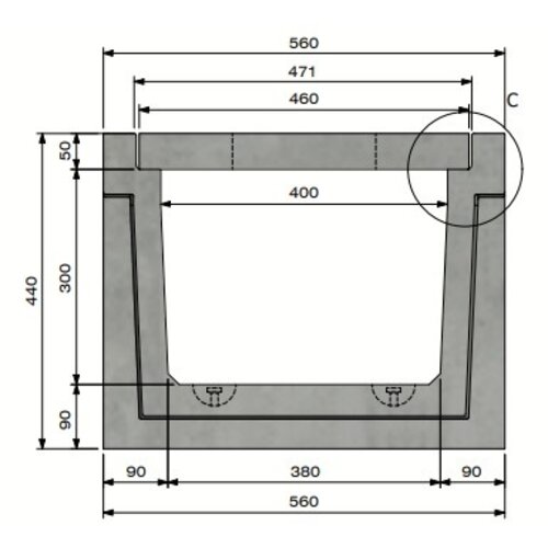 Delta Kabelgoot 4030. A15. Inliggend deksel. L=1m