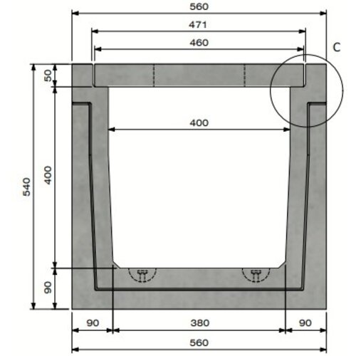 Delta Kabelgoot 4040. A15. Inliggend deksel. L=1m