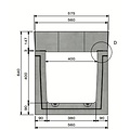 Delta Betonkabelrinne Delta-T 4040. Klasse D, 400KN. Liegender Deckel. L=3m