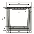 Delta Betonkabelrinne Delta-T 4040. Klasse D, 400KN. Eingesetzter Deckel. L=3m