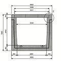 Delta Concrete cable tray Delta-T 5045. Class A, 15KN. Inset lid. L=2m