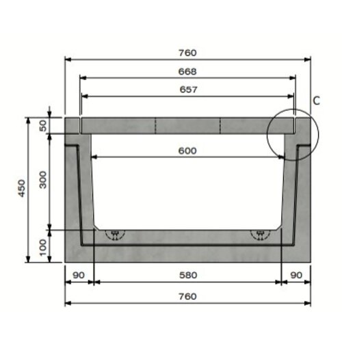 Delta Kabelgoot 6030. A15. Inliggend deksel. L=1m