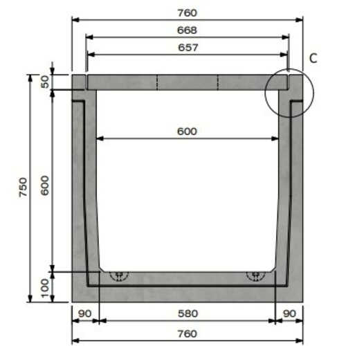 Delta Kabelgoot 6060. A15. Inliggend deksel. L=1m