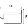 BG-Graspointner Stalen gevelgoot Flex Glas RB130. L=2m. Bxh=130x90mm