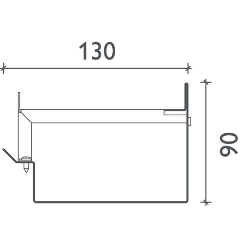 BG-Graspointner Stalen gevelgoot Flex Glas RB130. L=2m. Bxh=130x90mm