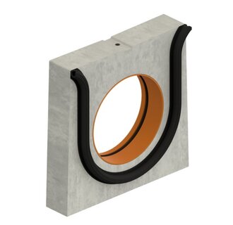 Concrete end plate with drain 160mm for concealed gutter Delta-O 160