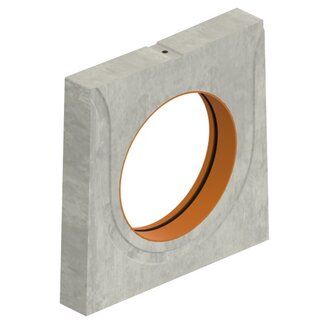 Concrete end plate with drain 400mm for concealed gutter Delta-O 400