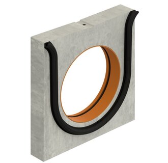 Concrete end plate with drain 400mm for concealed gutter Delta-O 400