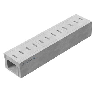 Concrete drainage gutter Delta-U 3025. Class A, 15KN. Inset grid. L=1m