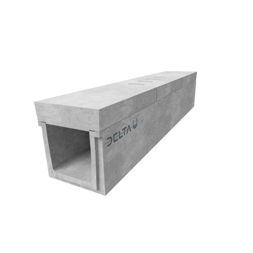 Delta Concrete drainage gutter Delta-U 3025. Class D, 400KN. Upright grid. L=1m