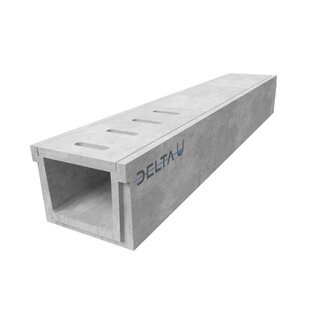 Concrete drainage gutter Delta-U 4030. Class A, 15KN. Inset grid. L=1m