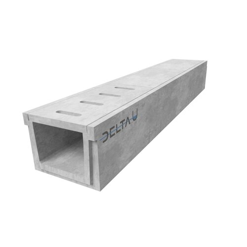 Delta Concrete drainage gutter Delta-U 4030. Class A, 15KN. Inset grid. L=1m