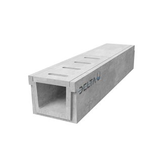 Concrete drainage gutter Delta-U 4030. Class D, 400KN. Inset grid. L=1m