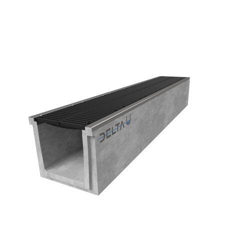 Delta Concrete drainage gutter Delta-U 4030. Class D, 400KN. Inset grid. L=3m