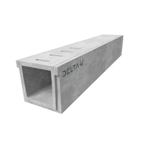 Delta Concrete drainage gutter Delta-U 4040. Class A, 15KN. Inset grid. L=1m