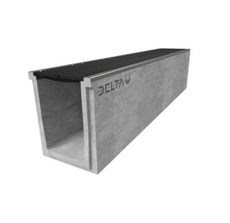 Concrete drainage gutter Delta-U 4060. Class D, 400KN. Inset grid. L=1m