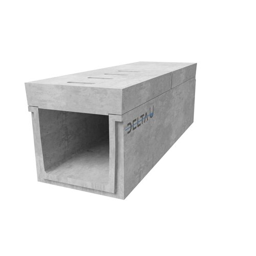 Delta Concrete drainage gutter Delta-U 5045. Class D, 400KN. Upright grid. L=1m