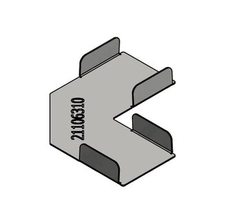 Stainless steel patio gutter connecting element corner or T-piece, Flex TM RB60