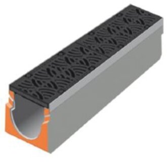 Grate channel Urban-I 200-200 with cast iron METEORE grid. L = 1m, class D, 400KN