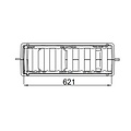 DWTN - Diederen Water Techniek Nederland Cast iron street gully 2357TP0. PVC exhaust 160mm. lxw=665x230mm. D400KN