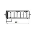 DWTN - Diederen Water Techniek Nederland Cast iron street gully 2357LP0. PVC side exhaust 160mm. lxw=665x230x570mm