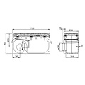 DWTN - Diederen Water Techniek Nederland Gietijzeren straatkolk 3040LP1. PVC zijuitlaat 160. lxbxh=750x295x403mm