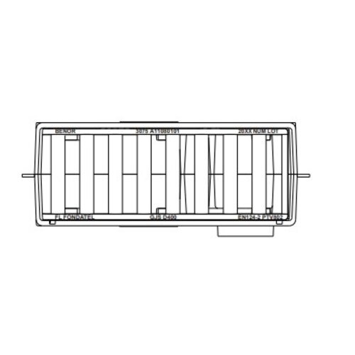 DWTN - Diederen Water Techniek Nederland Gietijzeren straatkolk 3040LP0. PVC zijuitlaat 160mm. lxb=750x295x403mm