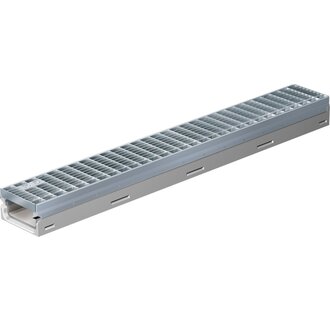 Gutter 100mm wide. Pro V100/60. L=1m. E600KN. Bottom outlet 110mm