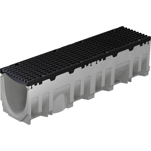 BG-Graspointner Grating channel BG-FILCOTEN® Pro G200 / 10. L = 1m. Class F, 900KN. Bottom outlet 200mm