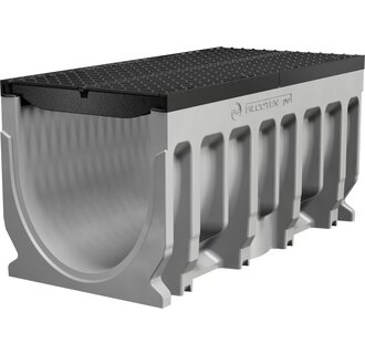 Grid gutter Filcoten Pro G400/0. L=1m. Class E, 600KN. Bottom drain 200mm