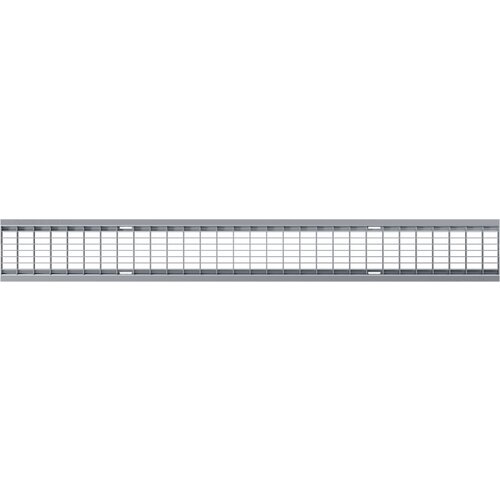 BG-Graspointner 100 mm Dachrinne aus Edelstahlgitter. L=1m. MW 30/10. Mit PKW befahrbar