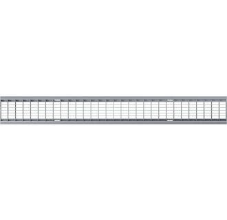 RVS maasrooster 100mm goot. L=0,5m. MW 30/10. Berijdbaar door personenautos