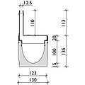 BG-Graspointner Schlitzaufsatz aus Edelstahl für 100-mm-Rinne. L=1m. C250KN. H=110mm