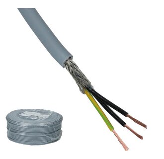 Control cable JZ-500. 3x0.75mm2, gray shielded. Reel 200m