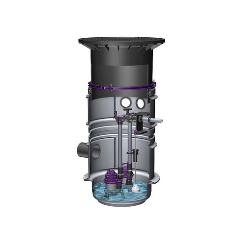 Kessel HDPE pump pit Aqualift S. Single pump GTF 1200. 230V