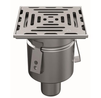 Stainless steel one-piece drain WM150 with slot (perfo) grid under drain 50mm